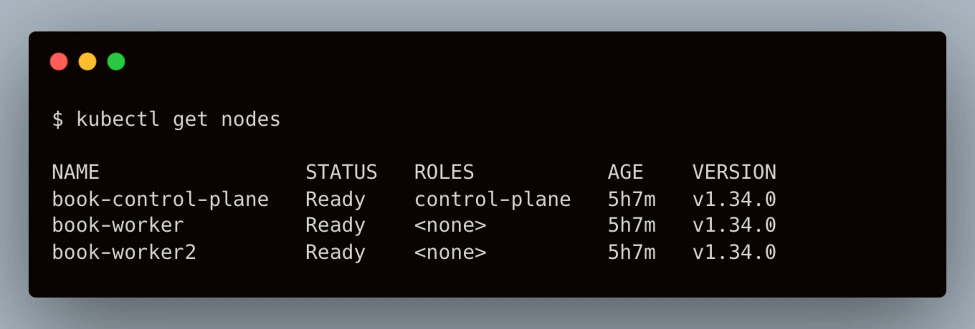 Cluster Kubernetes v1.34 desplegado con Kind